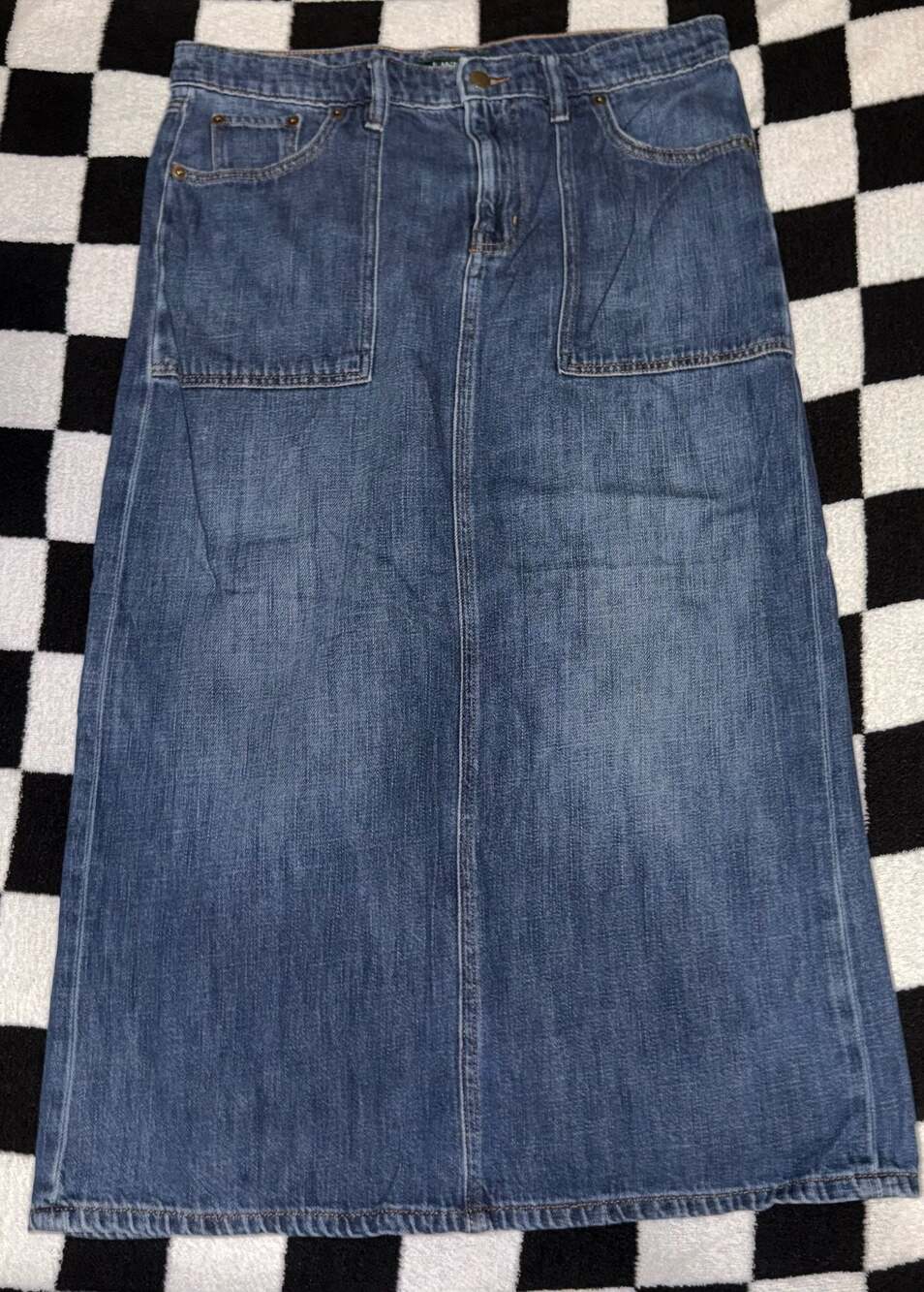 Lauren Ralph Lauren Women's Size 8 Blue Denim Maxi Skirt with Front Pockets